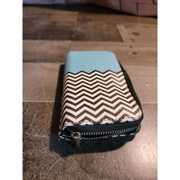 Phone wallet case blue zig zag - Picture 2 of 6